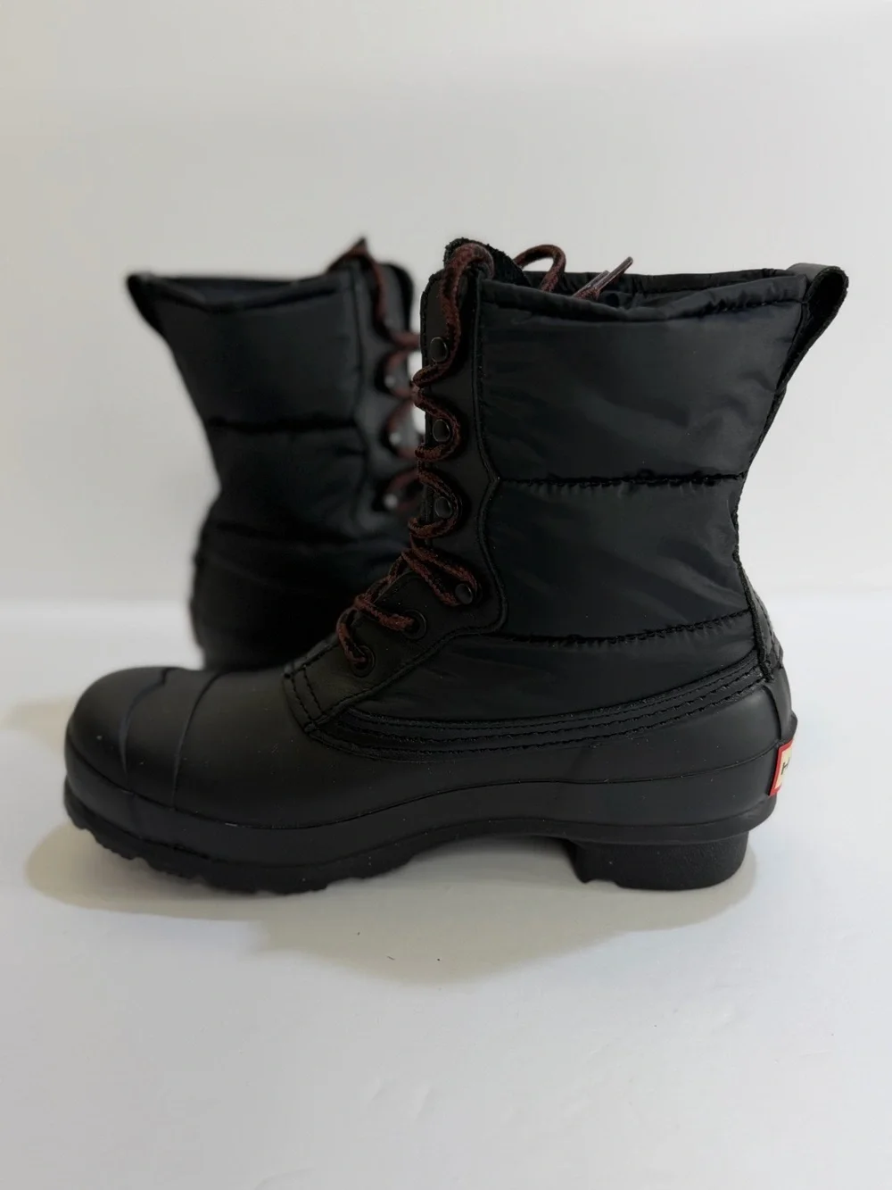 Hunter Original Insulated Lace-Up Rain Boots Black Size 6 Waterproof Duck Boots